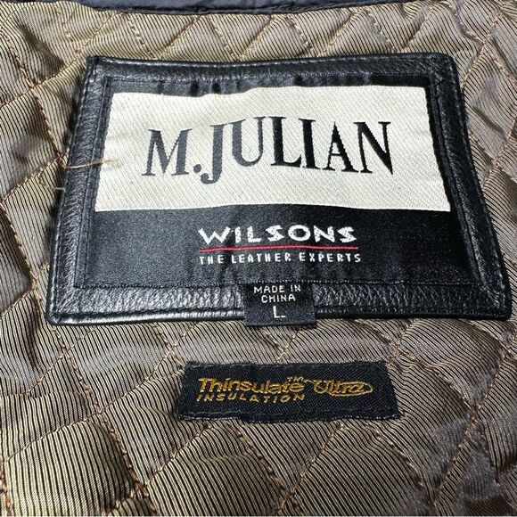 Wilsons Leather M. Julian Trucker Jacket Black Insulated Removable Liner Men’s L - Picture 6 of 8